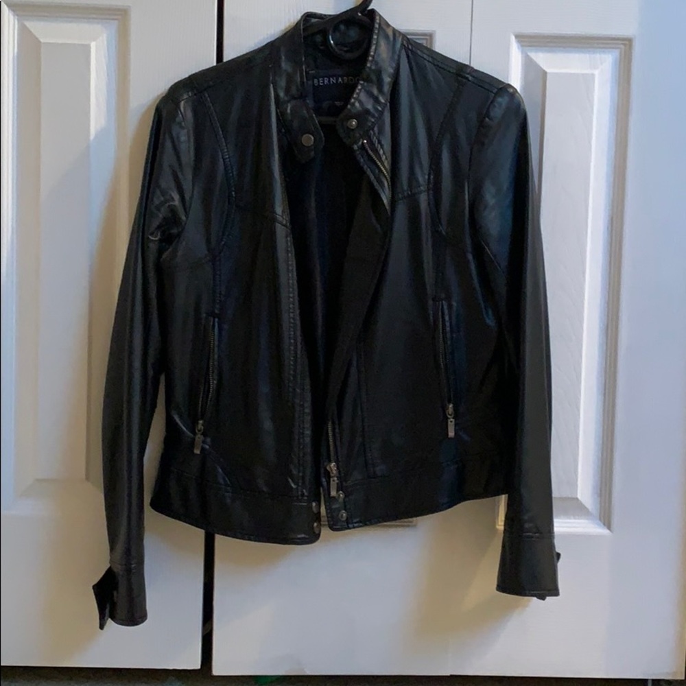 Black faux leather jacket